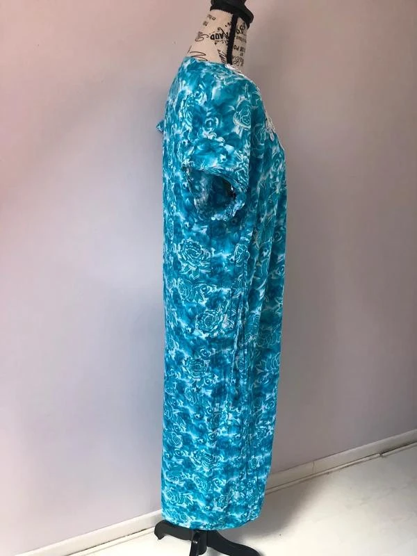 Turquoise embroidered djellaba / caftan-style maxi dress – One Size – photo 8